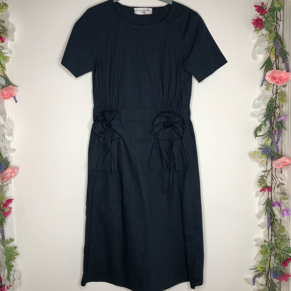 Emanuel Ferre navy short sleeve dress